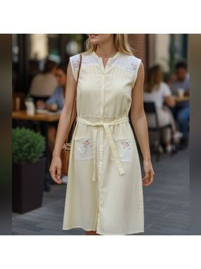 Rare Vintage 70s Dominique Floral House Dress Size 11